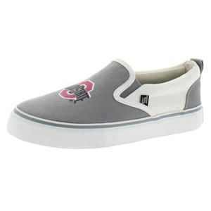 Skicks Womens Ohio State Gray Canvas Slip On Trainers Tennis Shoes Shoes